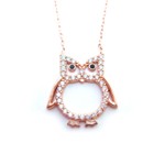 Rose gold plated Owl necklace with Cubic Zirconias Rose gold plated Owl necklace with Cubic Zirconias